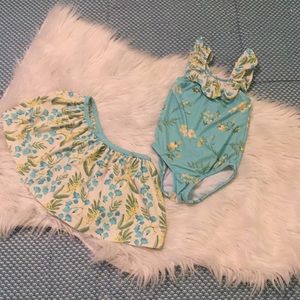 Eleanor Rose Bathing suit and swim skirt 4-5t